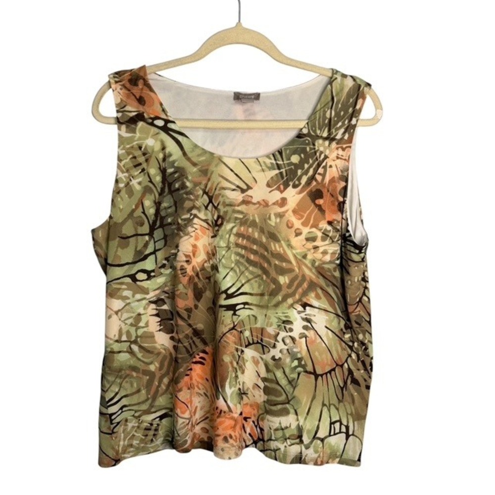 Chico's Tank Top Women's XL Floral Botanical Sleeveless Lightweight Chicos 3